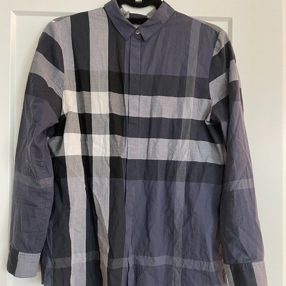 Burberry Brit Button Down BLUE Nova Check (Women) S - Picture 3 of 6